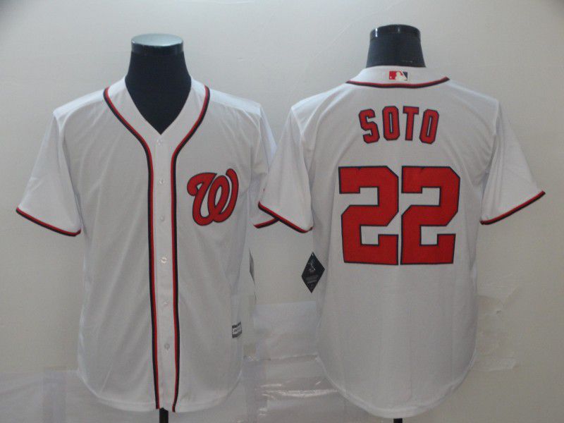 Men Washington Nationals #22 Soto White Game MLB Jerseys